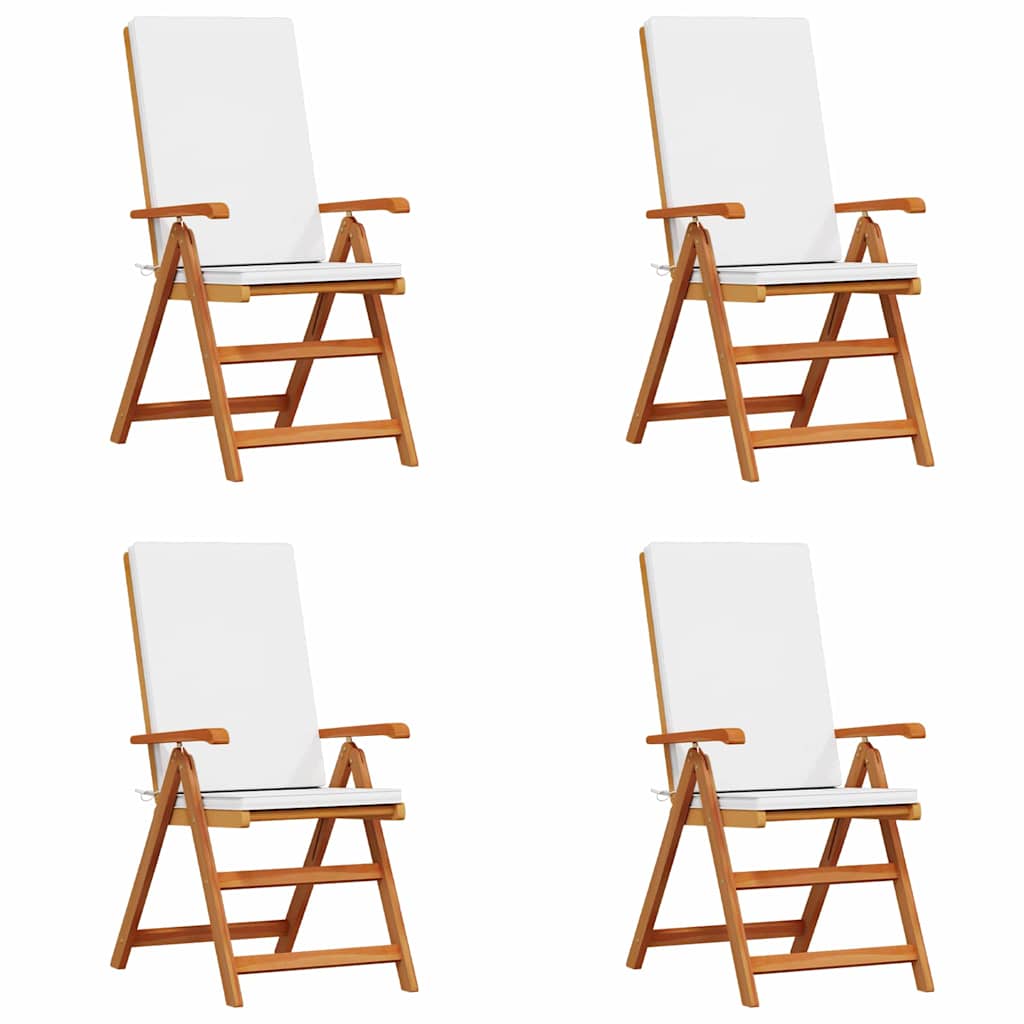 Have Stol 4 stk. Brun og hvid Massiv Teaktræ