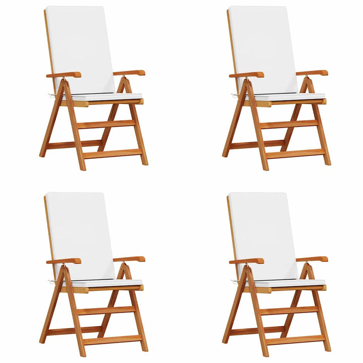 Have Stol 4 stk. Brun og hvid Massiv Teaktræ