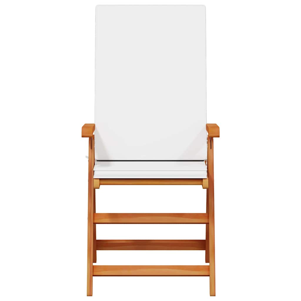 Have Stol 4 stk. Brun og hvid Massiv Teaktræ