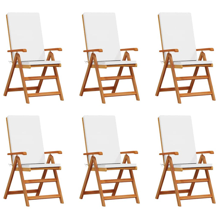 Have Stol 6 stk. Brun og hvid Massiv Teaktræ