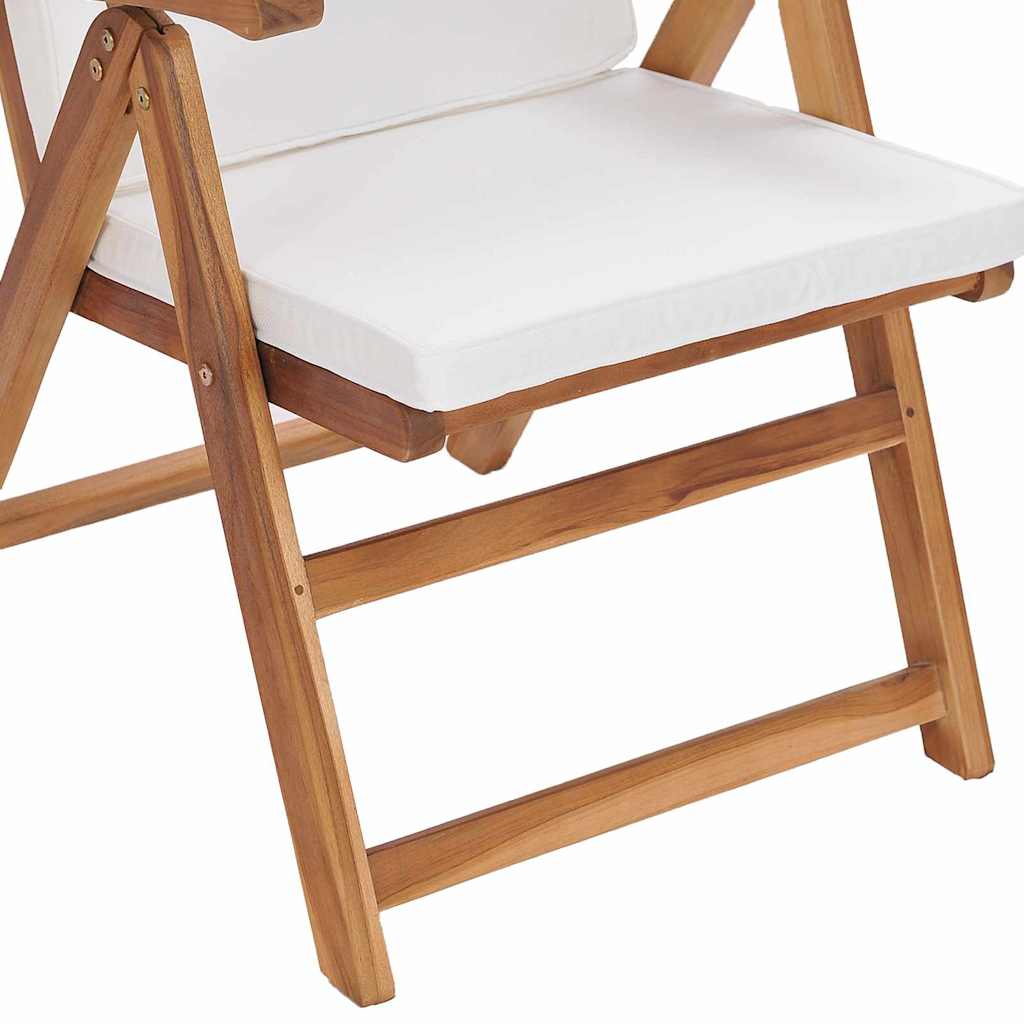 Have Stol 8 stk. Brun og hvid Massiv Teaktræ