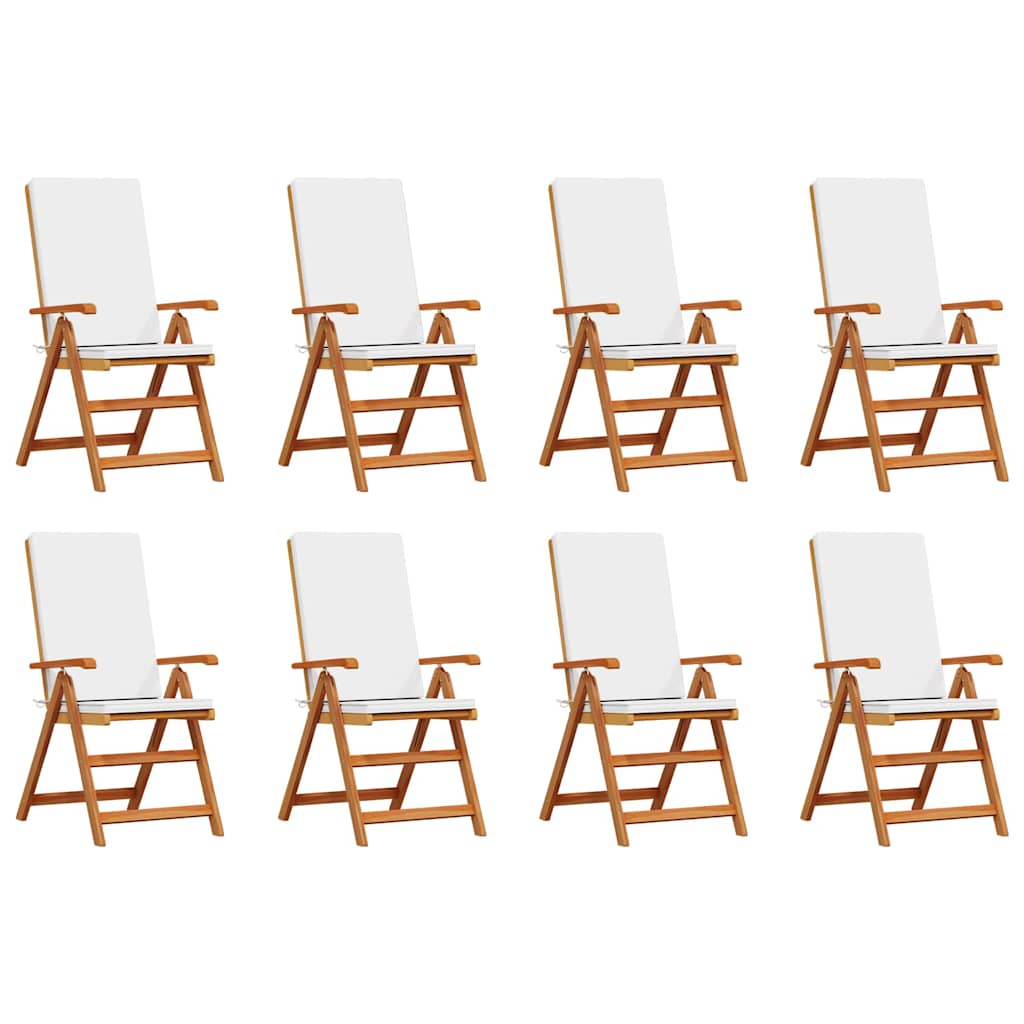 Have Stol 8 stk. Brun og hvid Massiv Teaktræ