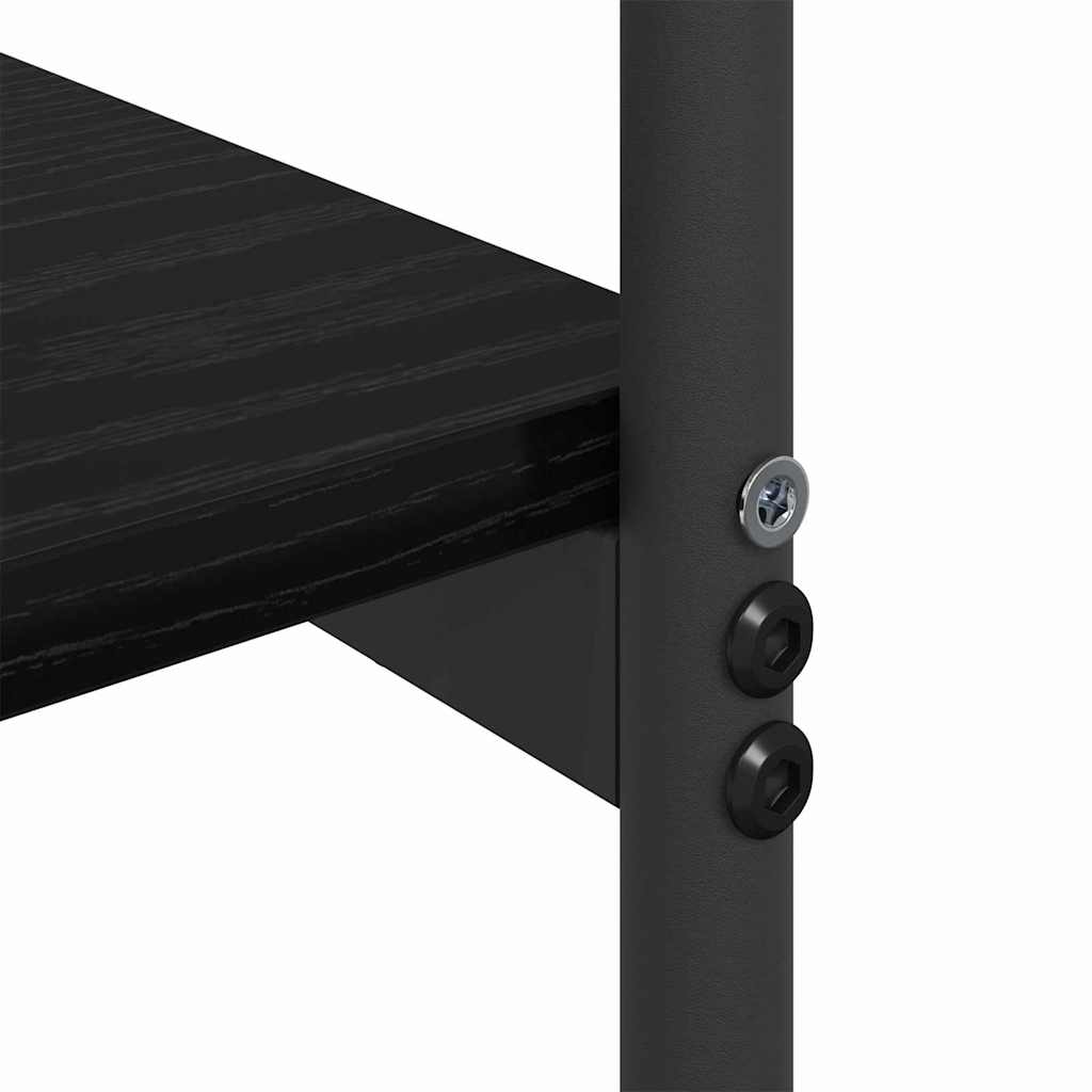 Konsolbord med hylde Sort eg 101 x 35 x 80,5 cm Konstrueret træ