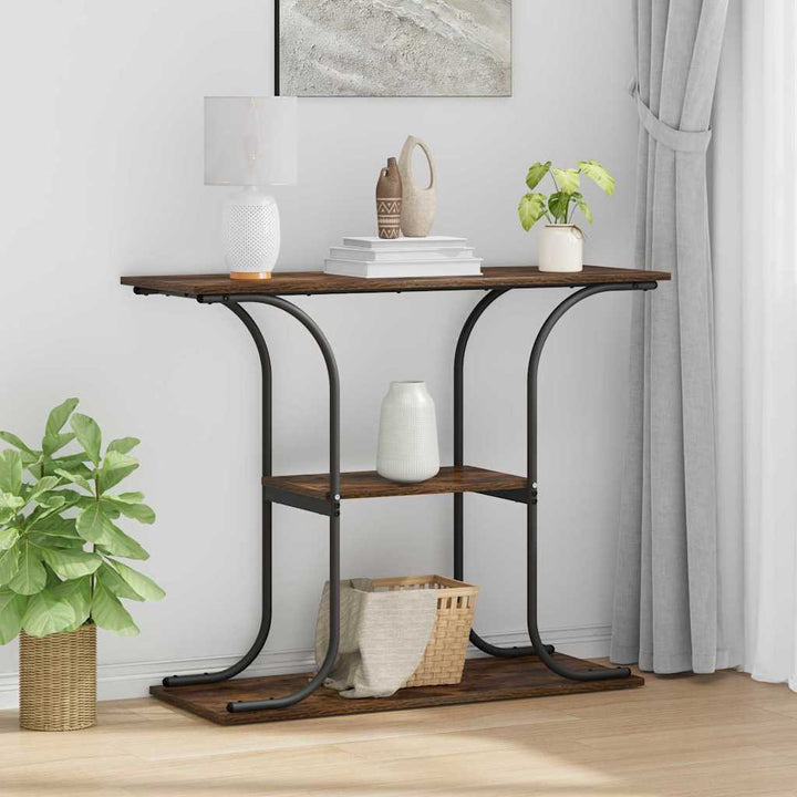 Konsolbord Røget eg 101 x 35 x 80,5 cm Konstrueret træ
