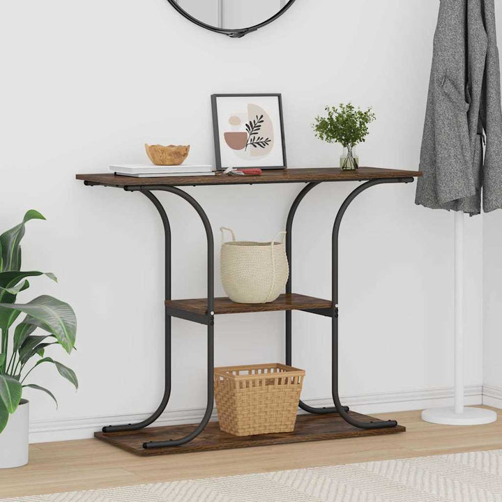 Konsolbord Røget eg 101 x 35 x 80,5 cm Konstrueret træ