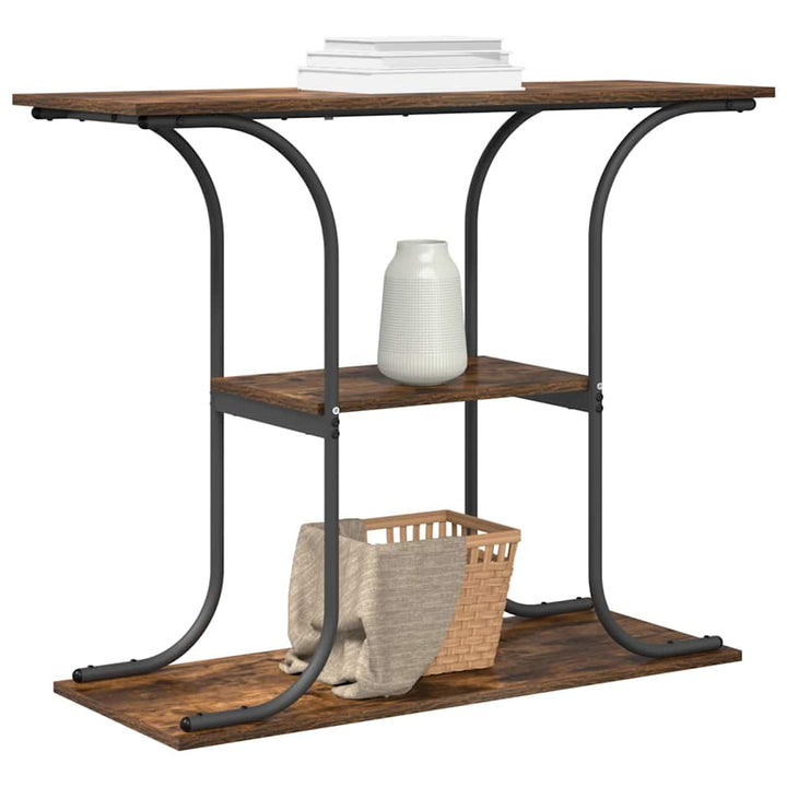 Konsolbord Røget eg 101 x 35 x 80,5 cm Konstrueret træ