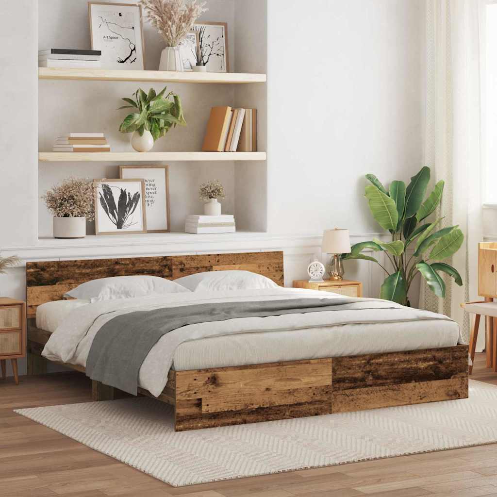 Sengestel Gammelt træ 203 x 185 x 70 cm Konstrueret træ
