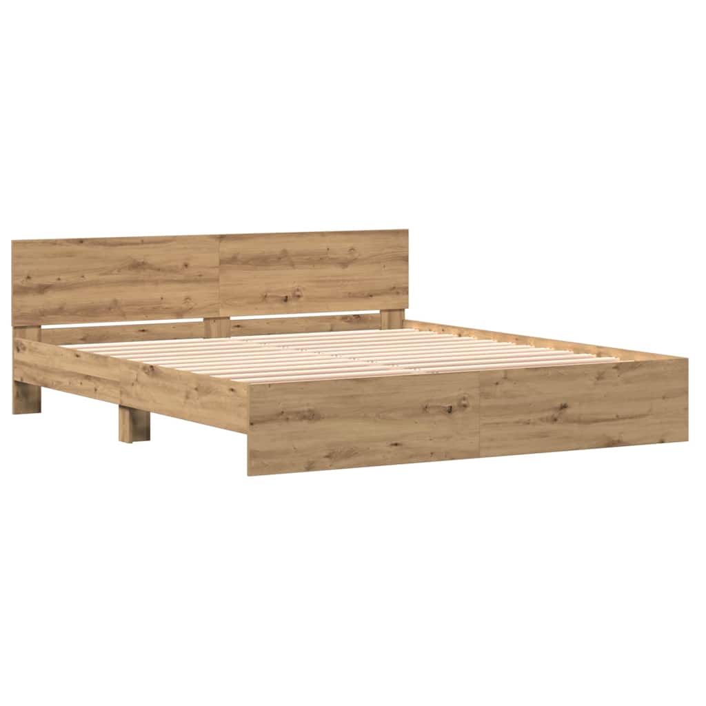 Sengestel Artisan Egetræ 203 x 185 x 70 cm Konstrueret træ