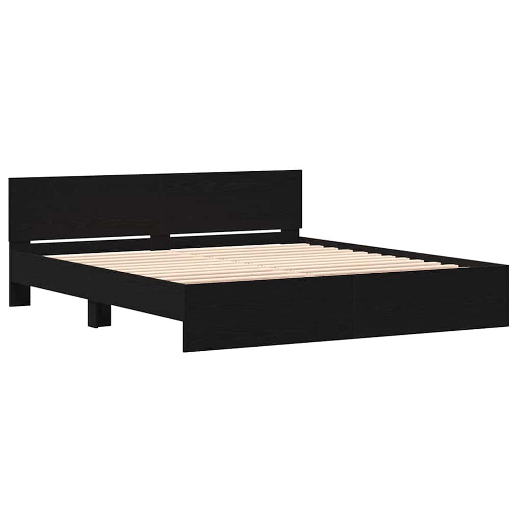 Sengestel Sort eg 203 x 185 x 70 cm Konstrueret træ