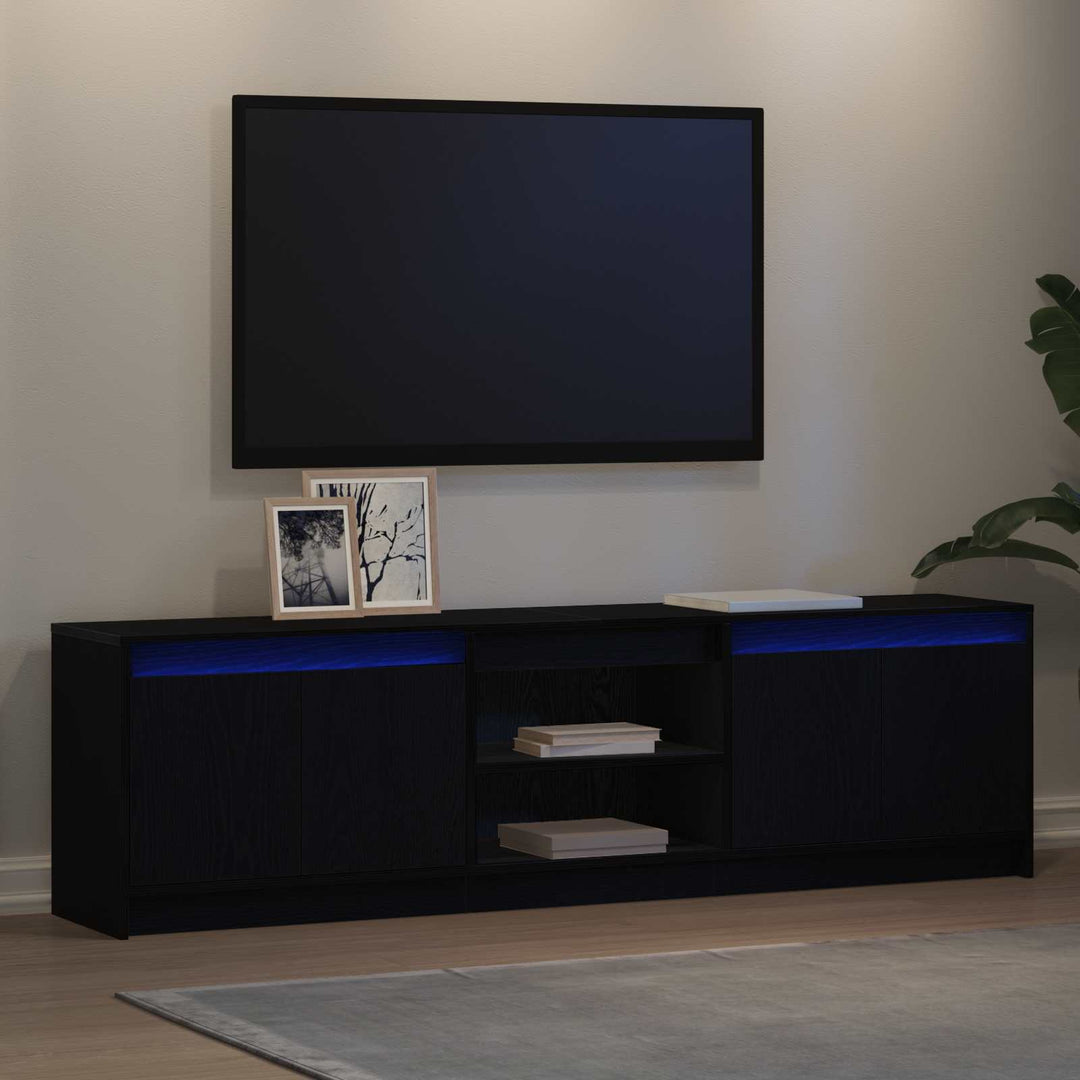 TV Enheder 2 pcs Sort 180 x 34 x 50 cm Konstrueret træ