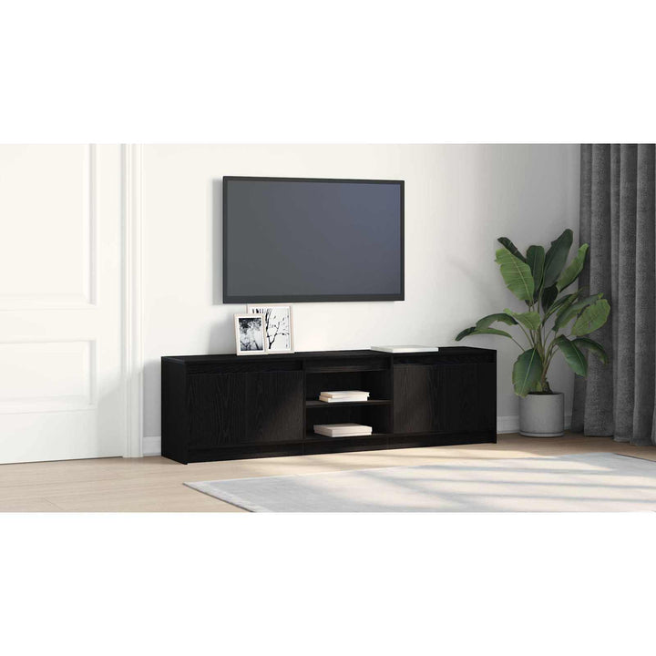 TV Enheder 2 pcs Sort 180 x 34 x 50 cm Konstrueret træ