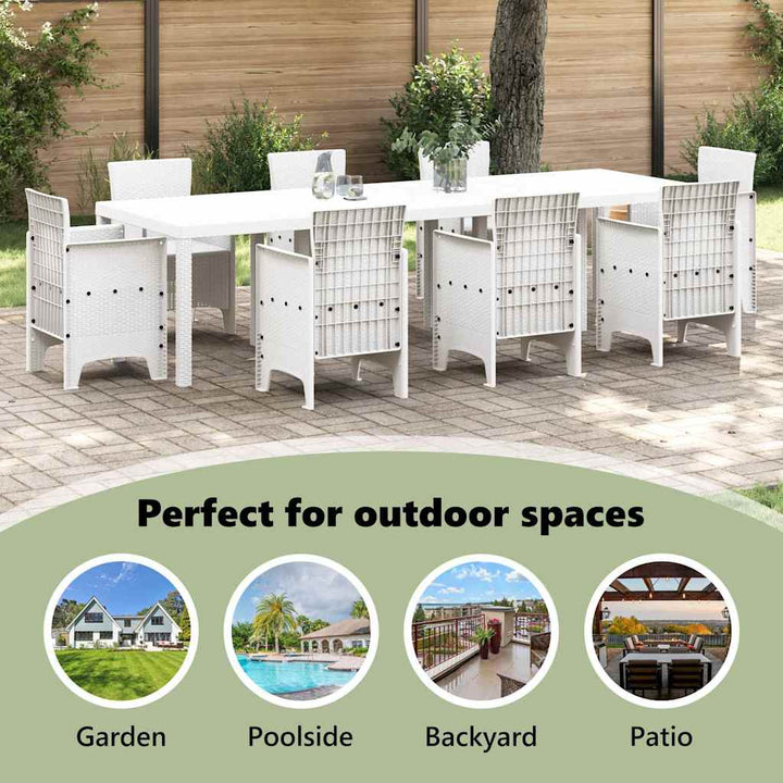 Havemøbel Bord Hvid 300 x 100 x 73 cm polyrattan