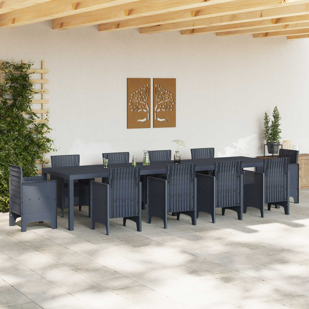 Havemøbel Bord Antracit 350 x 100 x 74 cm polyrattan