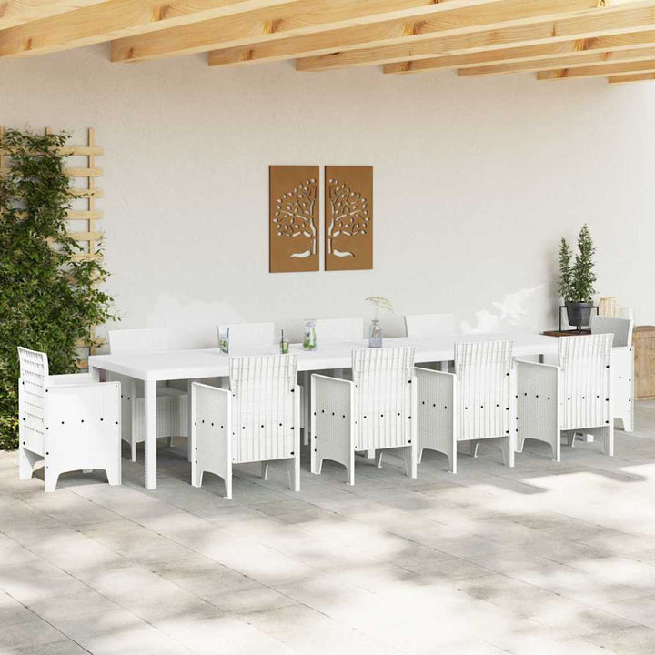 Havemøbel Bord Hvid 350 x 100 x 74 cm polyrattan