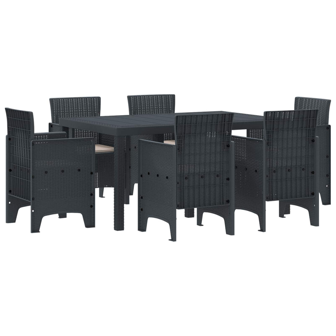 Have Spisebordssæt 7 pcs Antracit Polt rattan