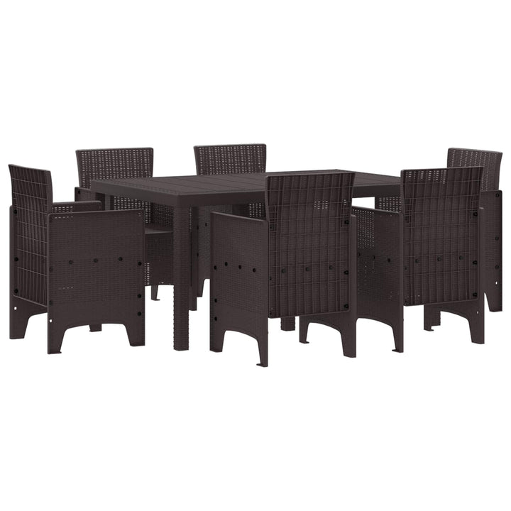 Have Spisebordssæt 7 pcs Brun Polt rattan