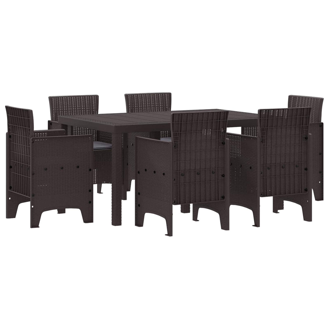 Have Spisebordssæt 7 pcs Brun Polt rattan