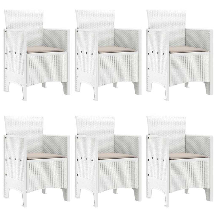 Have Spisebordssæt 7 stk. Hvid Polt rattan
