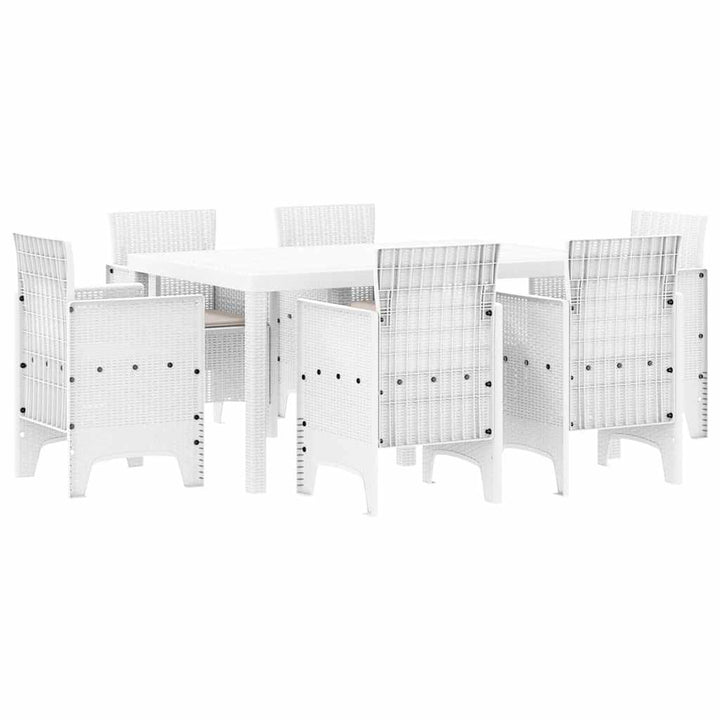 Have Spisebordssæt 7 stk. Hvid Polt rattan