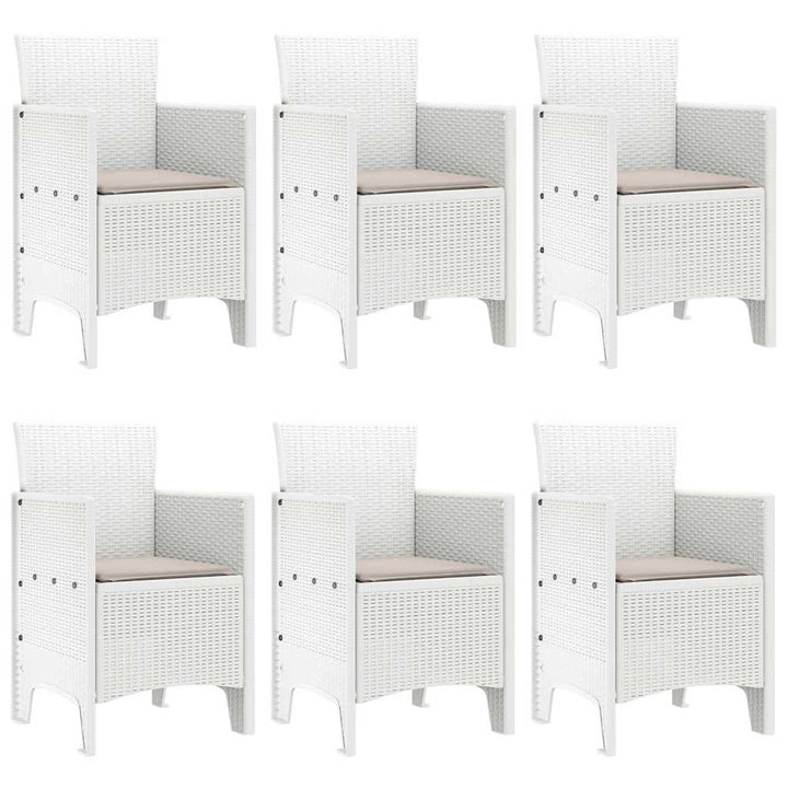 Have Spisebordssæt 7 stk. Hvid Polt rattan