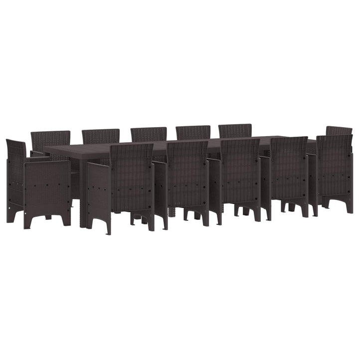 Have Spisebordssæt 13 stk. Brun Poly rattan