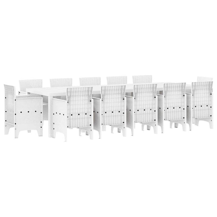 Have Spisebordssæt 13 stk. Hvid Poly rattan