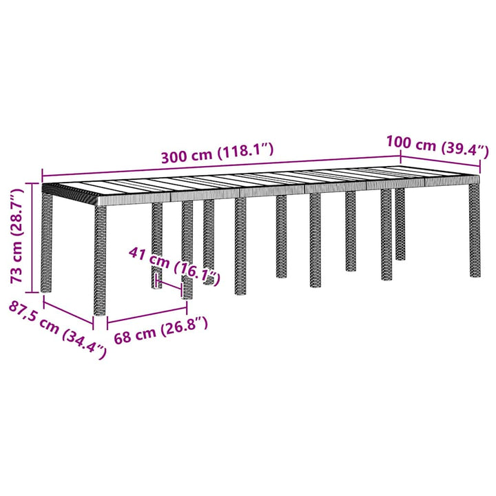 Have Spisebordssæt 13 stk. Hvid Poly rattan