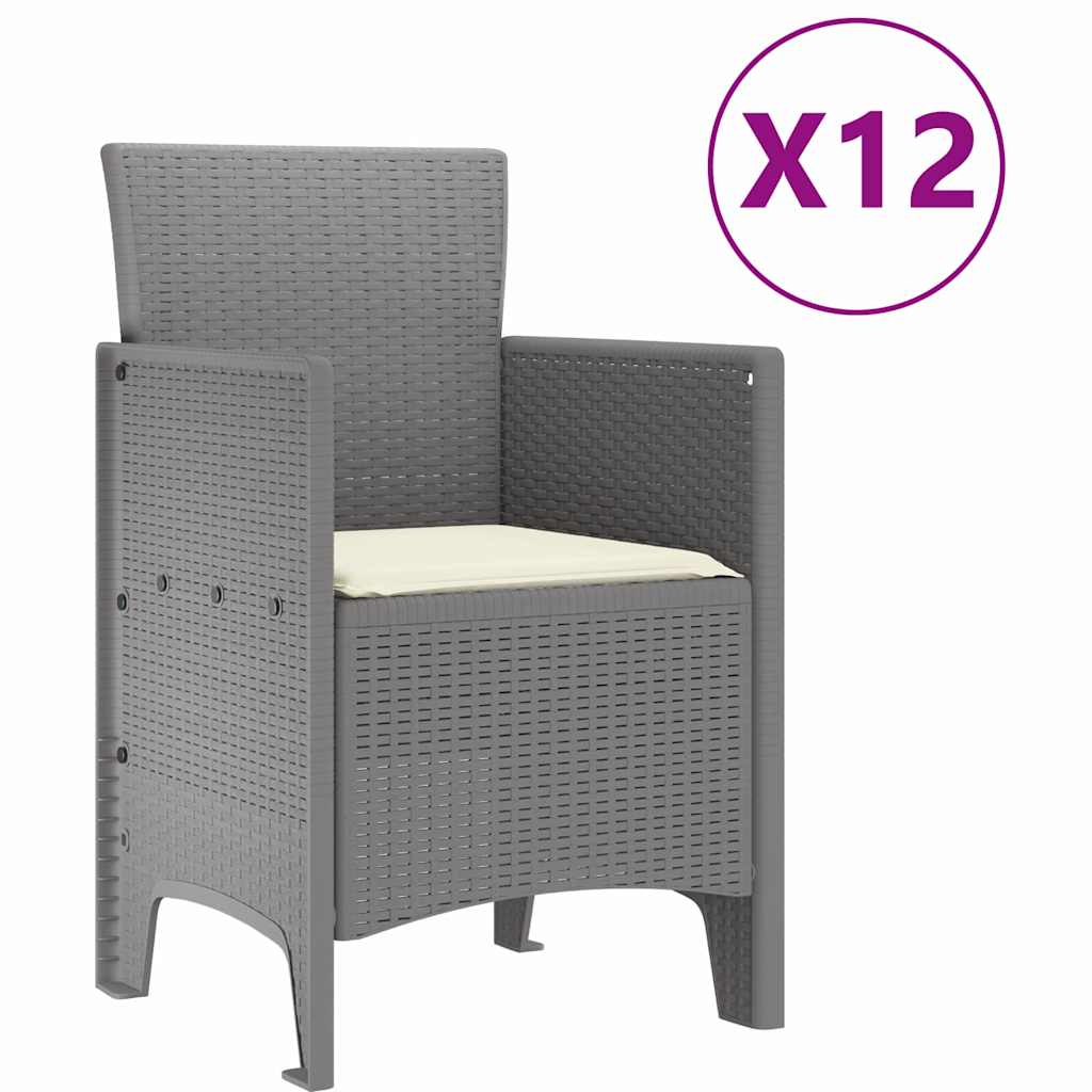 Have Spisebordssæt 13 stk. Grå polyrattan