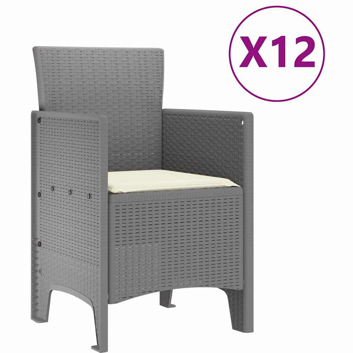 Have Spisebordssæt 13 stk. Grå polyrattan