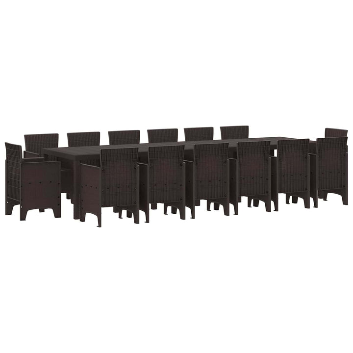 Have Spisebordssæt 15 pcs Brun Polt rattan