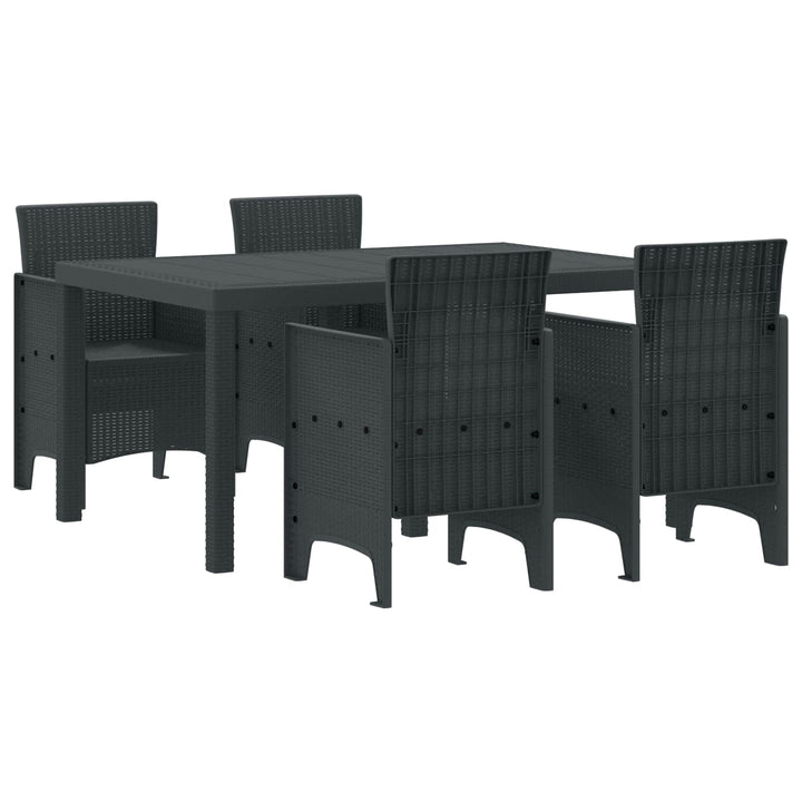 Have Spisebordssæt 5 pcs Antracit Polt rattan