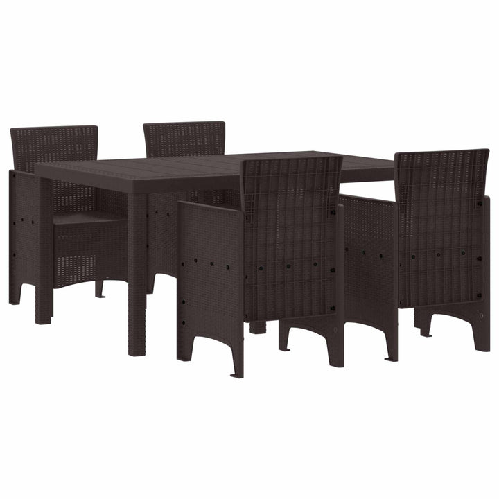 Have Spisebordssæt 5 pcs Brun Polt rattan