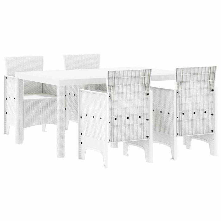 Have Spisebordssæt 5 stk. Hvid Polt rattan