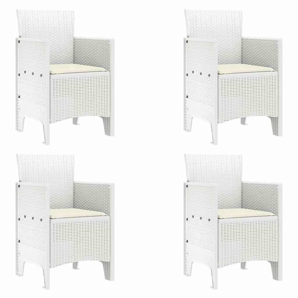 Have Spisebordssæt 5 stk. Hvid Polt rattan