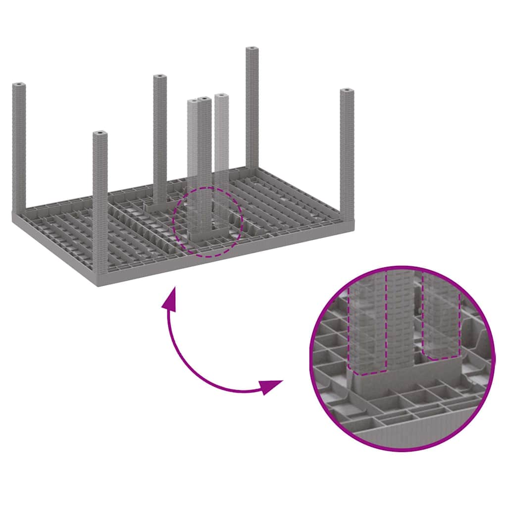 Have Spisebordssæt 5 stk. Lysegrå Polt rattan