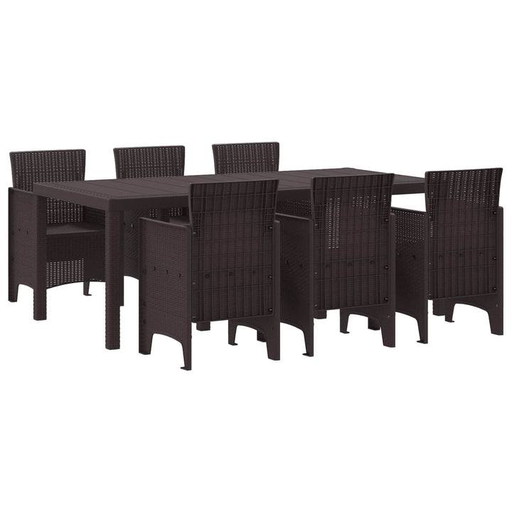 Have Spisebordssæt 7 pcs Brun Polypropylen