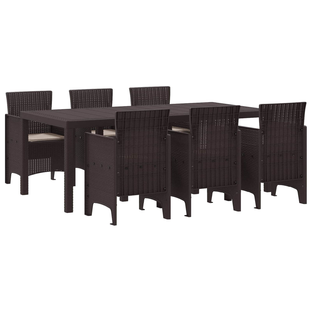 Have Spisebordssæt 7 pcs Brun Polypropylen