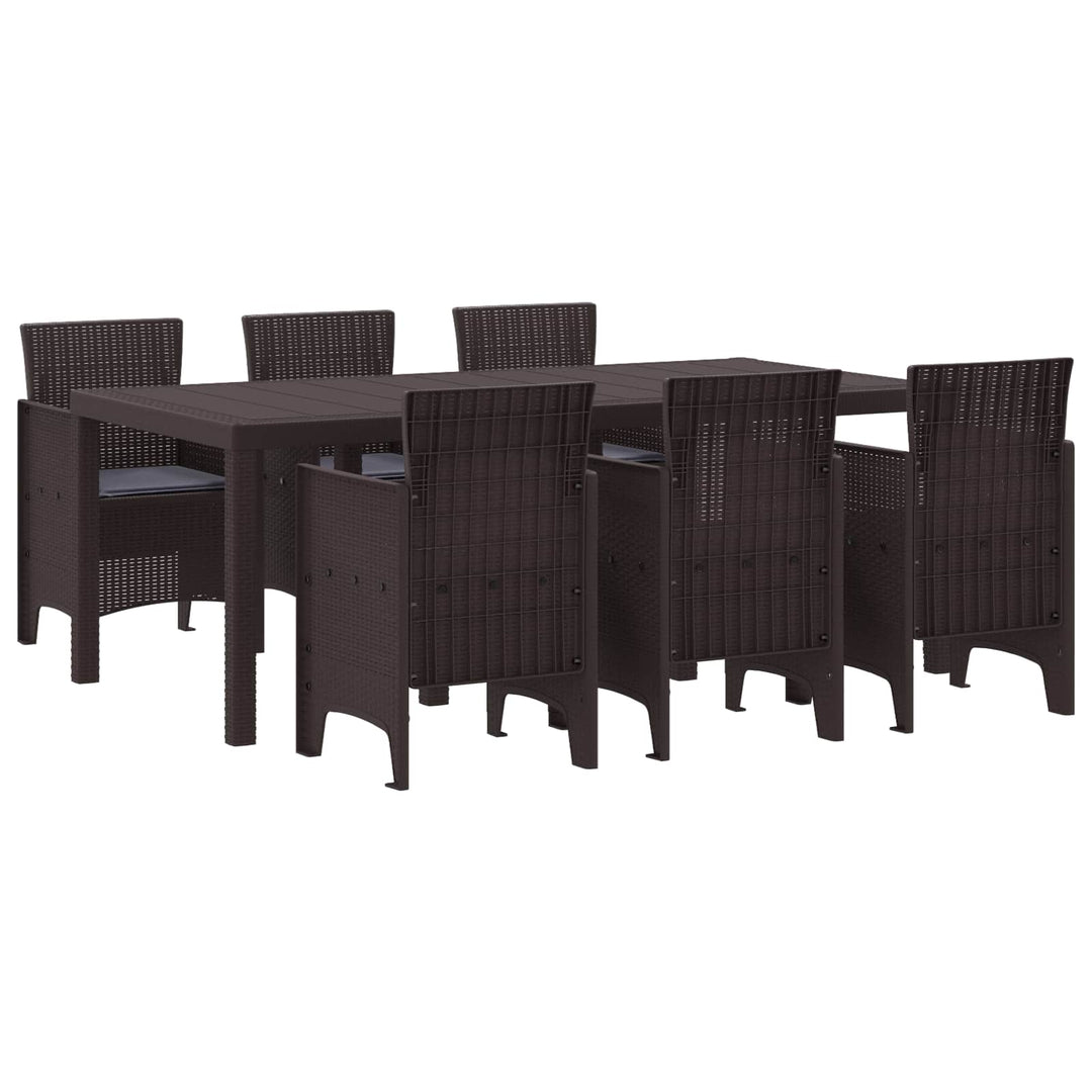 Have Spisebordssæt 7 pcs Brun Polypropylen