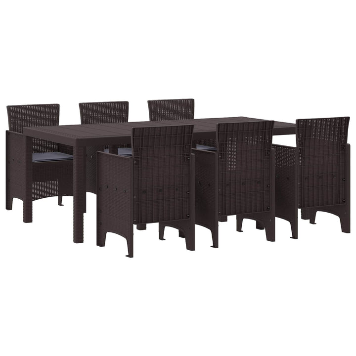 Have Spisebordssæt 7 pcs Brun Polypropylen