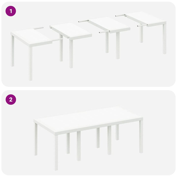 Have Spisebordssæt 7 pcs Hvid Polypropylen
