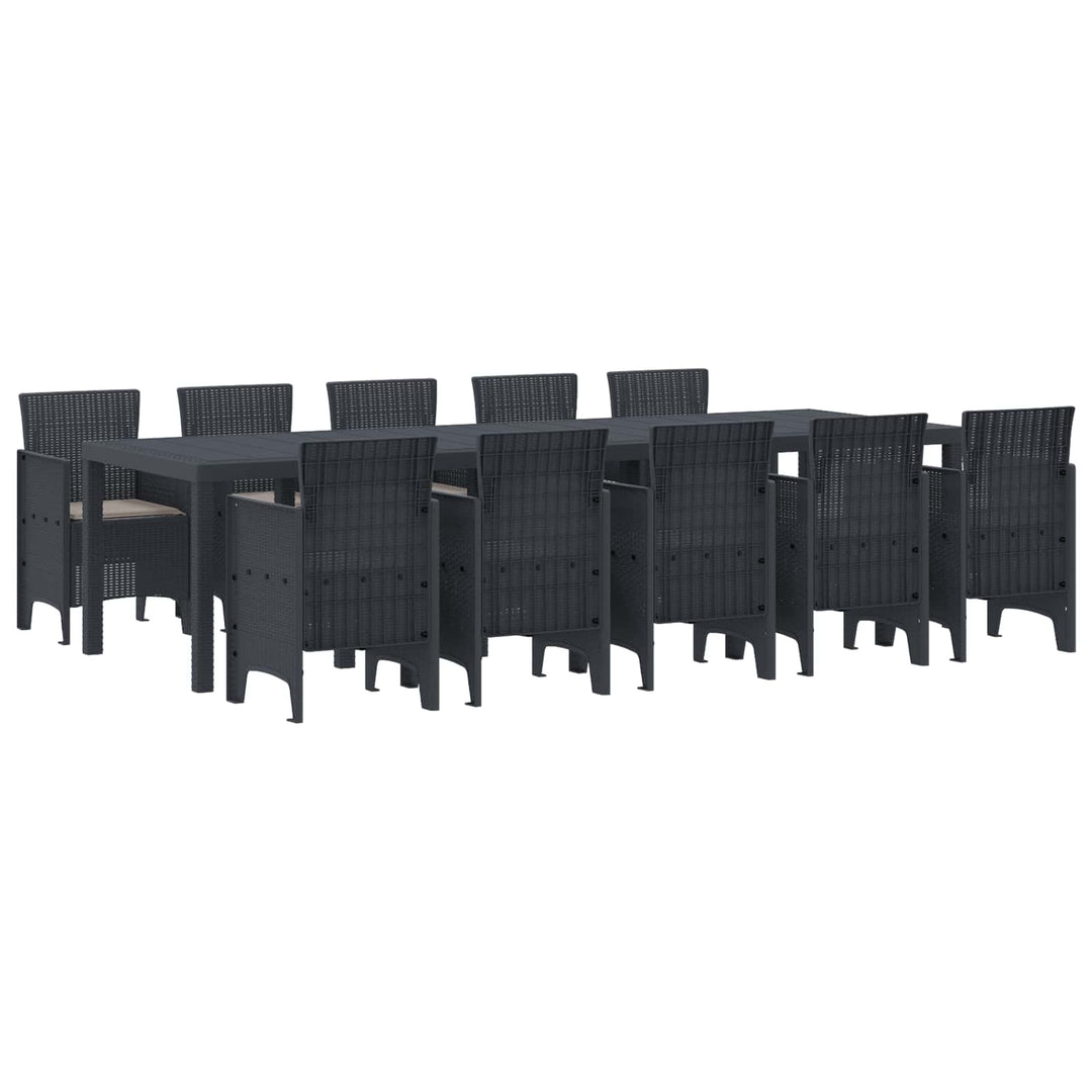 Have Spisebordssæt 11 stk. Antracit Poly rattan