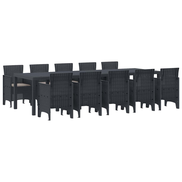 Have Spisebordssæt 11 stk. Antracit Poly rattan