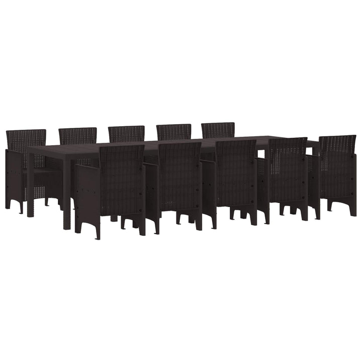 Have Spisebordssæt med pude 11 pcs Brun Rattan