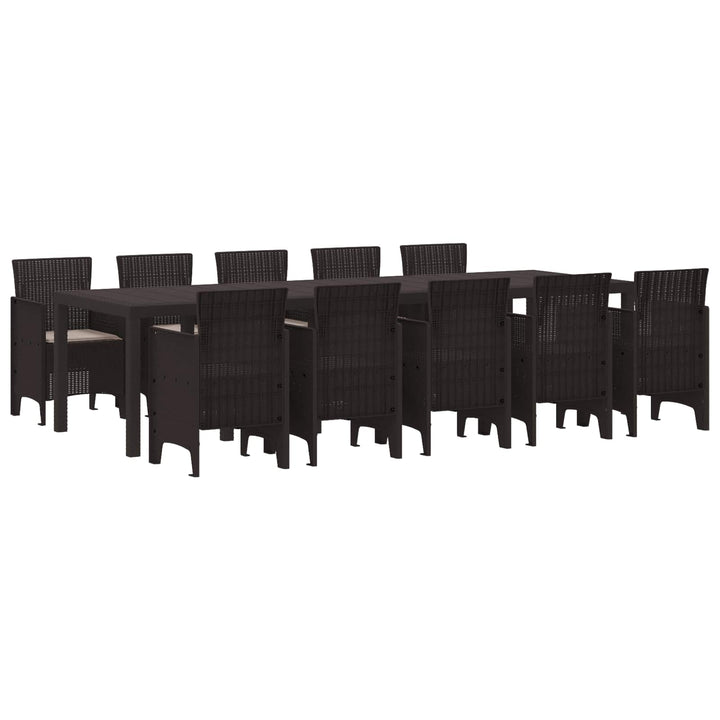 Have Spisebordssæt 11 stk. Brun og Taupe Poly rattan