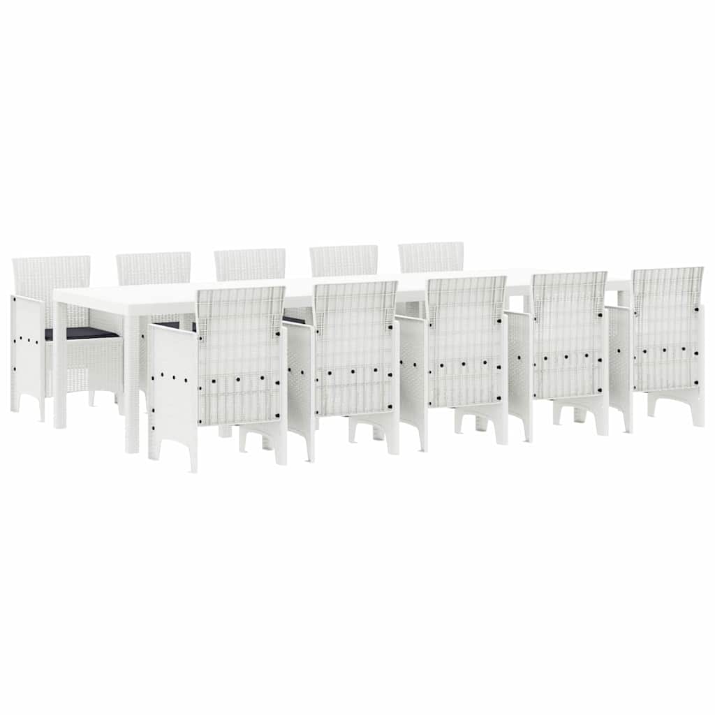 Have Spisebordssæt 11 stk. Hvid Poly rattan og Aluminium