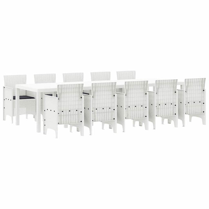 Have Spisebordssæt 11 stk. Hvid Poly rattan og Aluminium