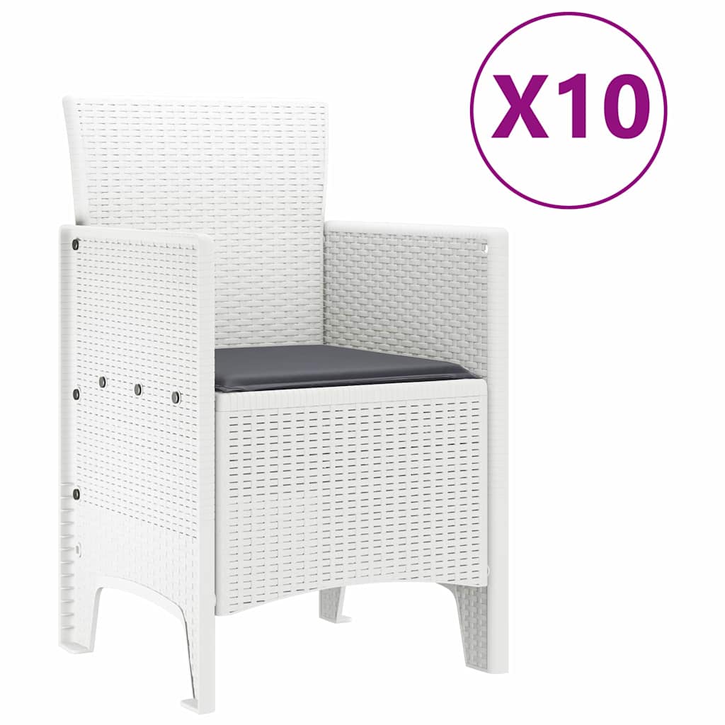 Have Spisebordssæt 11 stk. Hvid Poly rattan og Aluminium