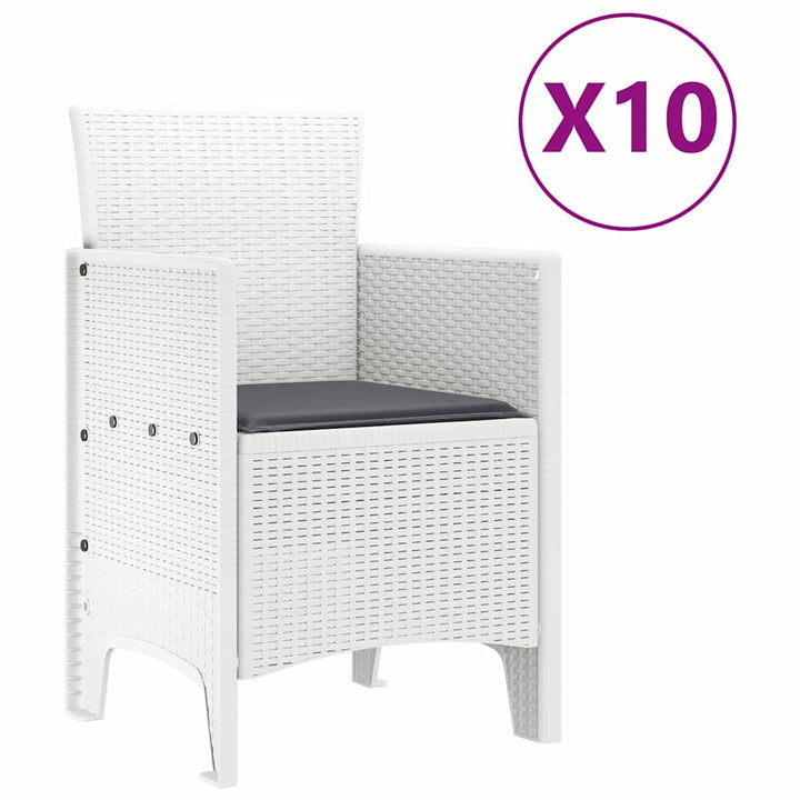 Have Spisebordssæt 11 stk. Hvid Poly rattan og Aluminium