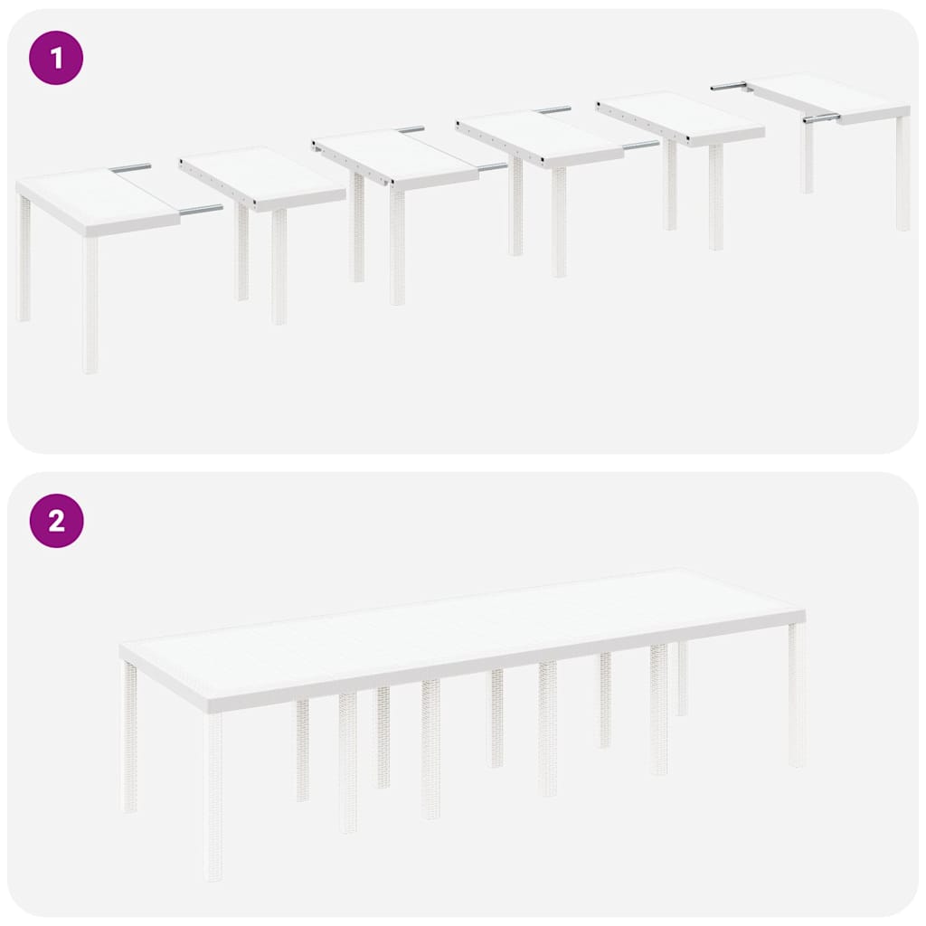 Have Spisebordssæt 11 stk. Hvid Poly rattan og Aluminium