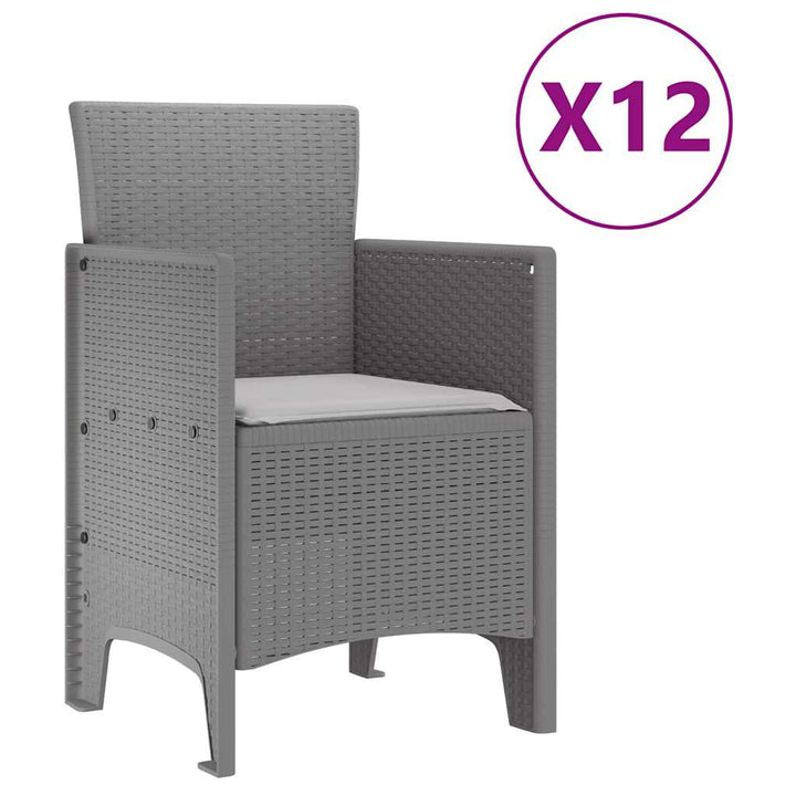 Have Spisebordssæt 13 pcs Lysegrå Polt rattan